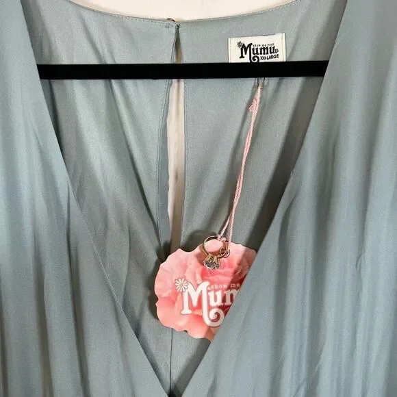 NWT Show Me Your MuMu Emily Empire Maxi Silver Sage XXXL - Picture 9 of 12